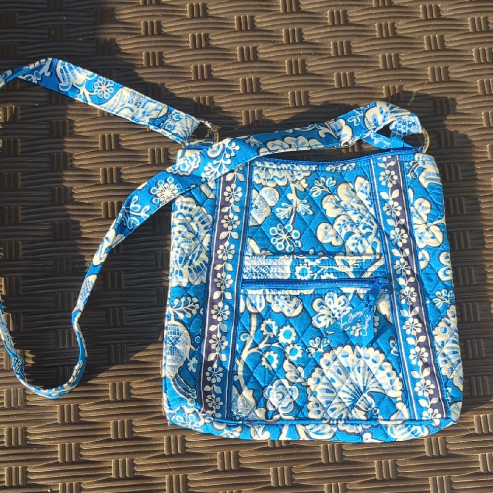 Vera Bradley Blue and White Floral Crossbody Bag